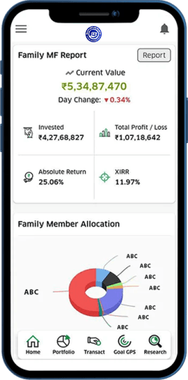 Mobile app preview screen of Radhe Future Wealth